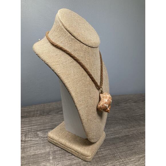 Artisan Real Sea Ocean Shell Rope Pendant Beach Necklace 15.5” - Picture 4 of 11